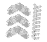 ULTECHNOVO 12 Sets Clear Acrylic Corner Connector Brackets for Display Boxes Transparent Reinforcement Fixing Clips with Removable Design Supports for Stable Assembly and Invisible Support