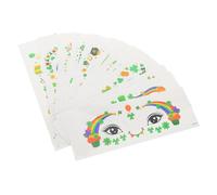 ULTECHNOVO 12 Sheets Shamrock Face Stickers for St Patricks Day Irish Festival Temporary Body Art for Women Quick Application Comfortable Wear Party Holiday Parade Decorations
