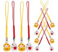 ULTECHNOVO 12pcs Adorable Cat Bells Keychain Decorations Hanging Adornments for Bag Keychain Ornaments Bell Decor Kitten Theme for Christmas Tree Decorations Random Color