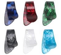 ULTECHNOVO 12pcs Celluloid Thumb Guitar Picks Ultra-thin Lightweight Finger Plectrums for Acoustic and Bass Guitar Nail-style Picks in Colors Red White Black Light Blue Dark Blue Green