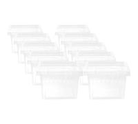 ULTECHNOVO 12pcs Crickets Keeper Plastic Feeding Box Full View Easy to Clean Simple Shape Reptile Accessory Premium Reptile Box Household for Small Turtles Corn Snakes