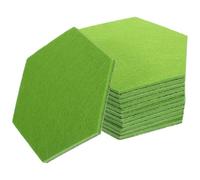 ULTECHNOVO 12pcs Hexagon Felt Bulletin Board Tiles Adhesive Felt Wall Pin Boards Green Hanging Keys Gadgets Organiser for Home and School