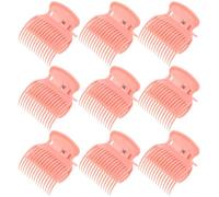 ULTECHNOVO 12pcs Hot Roller Clips Hair Curler Claw Clips for Professional Salons and Home Use, Beige Plastic Hot Curler Jaw Clamps with Sturdy Design and Time-saving Function