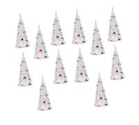 ULTECHNOVO 12Pcs Luminous Acrylic Xmas Tree Lights Tabletop Festival Ornaments Christmas Decoration for Desktop Holiday Party with LED Colorful Crystal Design