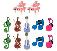 ULTECHNOVO 12pcs Musical Note Brooch Pins Set Alloy Music Instrument Lapel Pins Including Guitar, Piano, Violin, and Music Notes, Portable and Suitable for Daily Wear on Bags and Backpacks,
