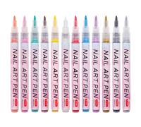 ULTECHNOVO 12pcs Nail Art Pens Set Fine Tip Quick-dry Nail Polish Graffiti Markers and Detailed Manicure Designs Suitable for Home and Salon Use