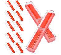 ULTECHNOVO 12pcs Semi- Plastic Pen Boxes Red Single Pen Cases Stationery Storage for School Office Organizing Writing Instruments