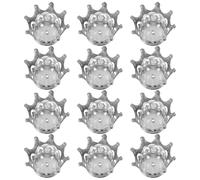 ULTECHNOVO 12pcs Silver Royal Candy Boxes with Dome Lid, Crown-shaped Wedding Chocolate Boxes, Small Candy Centerpieces for Birthday Parties and Shower Table Decorations