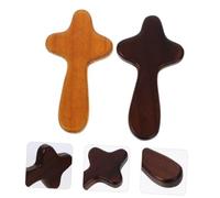 ULTECHNOVO 12pcs Small Wooden Cross Decorations Handcrafted Wood Craft Models Light and Dark Brown Tabletop Catholicism Cross Crafts for Home Office Bedroom Study Room Suitable for Baptisms