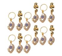 ULTECHNOVO 12pcs Spiral Hair Rings Evil Eye Charms Braiding Accessories for Dreadlocks Lightweight Alloy Hair Clips Comfortable Wear for Hairstyles and Holiday Parties