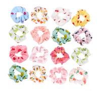 ULTECHNOVO 16pcs Colorful Fruit Pattern Hair Scrunchies Large Puff Elastic Ponytail Holders for Women Everyday Hair Accessories