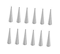 ULTECHNOVO 16pcs Stainless Steel Large Screw Pipe Cones Pastry Horn Molds Kitchen Baking Tools Conical Shaped Spiral Cannoli Tubes Croissant Cream Horn Baking Tube Cone Mold Cream