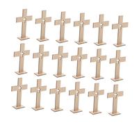 ULTECHNOVO 18pcs Unfinished Small Wooden Religious Crosses for DIY Crafts Baptism and Easter Tabletop Decorations Portable Spiritual Ornaments for Church Events and