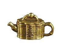 ULTECHNOVO 1pc small copper pot ornament vintage tea kettle Fortune Statue traditional Chinese Decoration Tiny Teapot miniature ornaments brass teapot Small Kettle Tabletop Decor car bronze