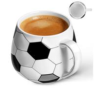 ULTECHNOVO 1pcs Ceramic Football Mug Novelty Ball Shaped Sports Coffee Cup