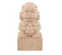 ULTECHNOVO 1pcs Lion Railing Post Statue Wood Finials Vintage-Inspired Decorative Piece Structural Stability Beige Wood Ornament for Staircase Railings Interior Space