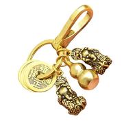 ULTECHNOVO 1Set Brass Gourd Keychain Pendant Antique Hollow Gourd Hanging Ornament Elegant Charms for Keys Decoration and Paperweight