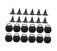 ULTECHNOVO 1Set Halloween Miniature Cauldron Witch Hat Dollhouse Decor Creative Halloween Fun Accessories for Mini House Lightweight Compact Design
