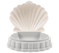 ULTECHNOVO 2 Pack Draining Soap Tray Set, Grey Plastic Sea Shell Shaped Soap Dish Holder with Drain for Bathroom and Travel Use