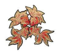 ULTECHNOVO 2 Pairs Lucky Koi Fish Iron on Patches with Embroidered Sequin Applique, Chinese Style Cloth and Plastic Material, Reliable Craftsmanship for DIY Repair on Bags and Jeans, Friendly