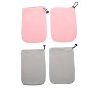 ULTECHNOVO 2 Pairs Wax Therapy Gloves Cotton Cloth Hand Covers for Paraffin Wax Bath Reusable Moisturizing Mitts for Nail Art and Home Hand Care Soft Material with Elastic Bands Pink and Gray