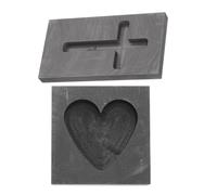 ULTECHNOVO 2 Pcs Graphite Casting Ingot Mold Heart-Shaped Cross Shape Metal Casting Molds Gold Silver