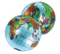 ULTECHNOVO 2 Pcs Inflatable Globe Beach Balls with Vibrant World Map Lightweight Educational for Boy Girl Portable Geography Learning with Distinct Color Regions