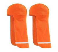 ULTECHNOVO 2 Pcs Polyester Cooling Skull Cap, Reflective Tail Hat Helmet Liner Sun Shade Elastic Sweat Wicking Cooling Skull Cap Neck Sun Protection for Men Women Excersise Bike Orange