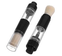 ULTECHNOVO 2 Pcs Refillable Pressed Makeup Powder Brush Set for Beginners, Portable Black Loose Powder Brush with Nylon and Artificial Fiber, Not Easy to Deform Or Break, for Travel