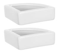 ULTECHNOVO 2 Pcs Reptile Feeding Basin Food Dish Ceramic Triangle Bowls with Flat Base Stable Desktop Standing for Lizard Small Reptile Animals