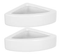 ULTECHNOVO 2 Pcs Reptile Feeding Basin Lizard Feeder Anti-escape Design Space-saving Ceramics Triangle Bowls for Small Reptile Animals