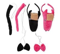 ULTECHNOVO 2 Sets Horse Costume Set for Headband Tail and Bowtie Zoo Animal Ears Accessory for Halloween Jungle Theme Parties Birthday Role Play Photo Booth Props Farm Animal Dress Up