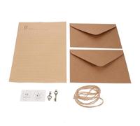 ULTECHNOVO 2 Sets Letter Paper Envelope Set Vintage Style Retro Portable Writing Paper Kit with Hemp Rope and Metal Accessories for Love Letter and Notes