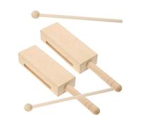ULTECHNOVO 2 Sets Wooden Block Percussion Instruments with Mallets Natural Hardwood Rhythm Sticks for Adults Versatile Wood Musical Instruments for Diverse Sound Effects and Professional
