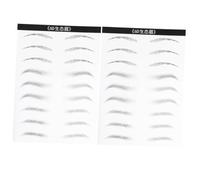 ULTECHNOVO 2 Sheets 18 Pairs Artificial Eyebrow Patch Waterproof Hair-like Simulation Film Silver Mixed Style 3 for Those Who Have No Eyebrows Or Random Style
