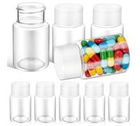 ULTECHNOVO 20 Pack Clear Plastic Bottles with Caps, 30ml Small Travel Size Liquid Containers for Liquid, Solid, Powder, Mini Empty PET Pots Vials for Crafts, Beads and Vitamin Storage