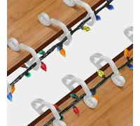 ULTECHNOVO 20 Pack Outdoor Light Hanging Hooks Clips Weatherproof Plastic Gutter Hanger for Holiday Party String Lights Christmas Decorations