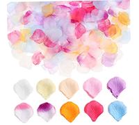 ULTECHNOVO 2000pcs Artificial Rose Petals Mixed Colors for Wedding Decoration Silk Flower Petals for Romantic Events Confetti for Valentine Day Reusable