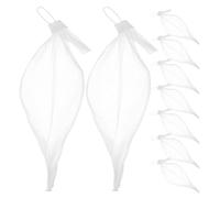 ULTECHNOVO 200pcs Heavy-duty White Mesh Drawstring Bags 25cm Thickened Storage Pouches for Outdoor Use and Glass Marbles Organizing