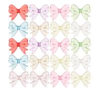 ULTECHNOVO 200pcs Photo Frame Flatback Charms Crafts Bow Charms Bowknot Shaped Jewelry Beads Bowknot Loose Beads Hair Clip Colorful