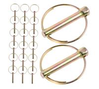 ULTECHNOVO 20pcs Heavy Duty Round Lynch Pins with Safety Ring for Farm Tractors Trailers Hitch Locking Clips Secure Trailer Coupler Pins for Agricultural Vehicle Use