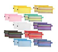 ULTECHNOVO 20pcs Large-Capacity Nylon Pencil Bag Multi-Purpose Storage Pouch Wear-Resistant Pen Case for Students and Travel and School Use Random Color