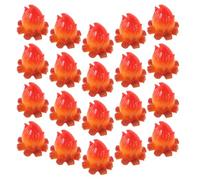 ULTECHNOVO 20pcs Miniature Bonfire Model Resin Fake Fire Pit Ornament with Simulated Flame for Dollhouse Camping Scene Fairy Garden Decor