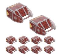 ULTECHNOVO 20pcs Pirate Treasure Chest Candy Boxes with Handles, Sturdy Paper Material and Portable Convenience, Classic Wood Grain Patterns, for Pirate Parties and Birthday Celebrations