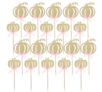 ULTECHNOVO 20pcs Pumpkin-shaped Cake Insert Sticks Paper Material Cake Decoration Supplies for Festival Party and Dessert Mousse Decoration Unique and Lovely Pumpkin Topper