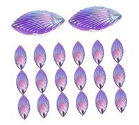 ULTECHNOVO 20Pcs Shiny Resin Shell Charms Miniature DIY Ornament Accessories for Phone Cases Hair Jewelry Wedding Decor Craft Supplies Peacock Purple