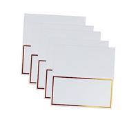 ULTECHNOVO 20pcs White and Gold Hot Stamping Paper Place Cards with Stereoscopic Edge for Wedding Party Table Setting Desktop Seat Name Cards for Cafe Restaurant Banquet and Reception