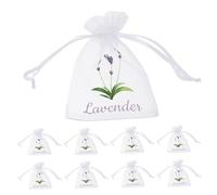 ULTECHNOVO 20pcs White Organza Sachet Bags with Drawstring Closure for Lavender Herbs and Spices Flower Mesh Pouches for Refillable Fragrance Storage Compact and Elegant Storage