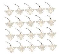 ULTECHNOVO 20pcs Wooden Bee Craft Pendants Hollow Ornaments Wood Slice Decor for Home Workspace Decorative Accents Material