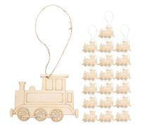 ULTECHNOVO 20pcs Wooden Train Head Pendant Blank Wood Slices Smooth Surface Great Workmanship Khaki Color Christmas Living Room Decoration
